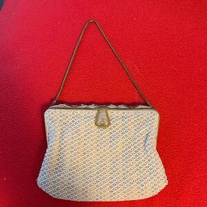 Elegant Beaded Evening Bag - Gold